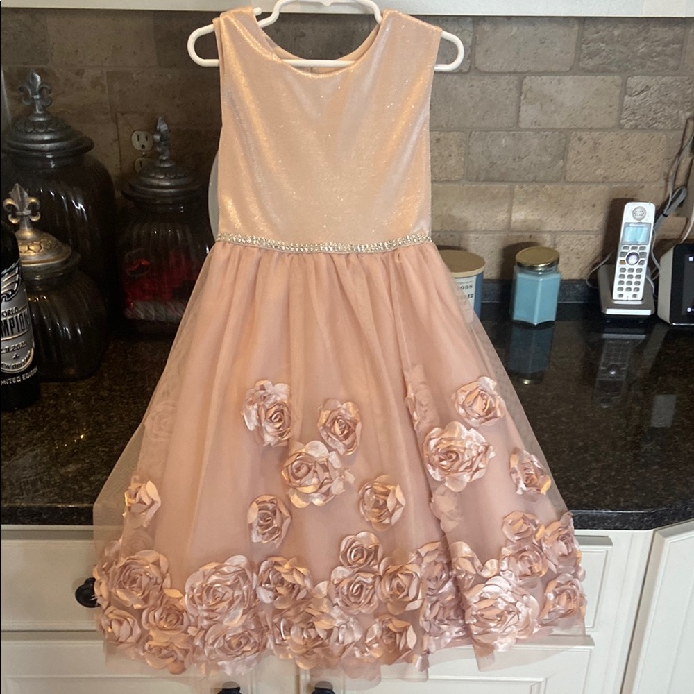 Elegant Pink Floral Kids Dress